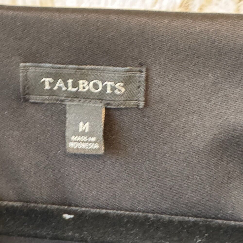 Talbots Dress Size Medium Black Velvet Faux Wrap V Neckline Holiday - Picture 9 of 9